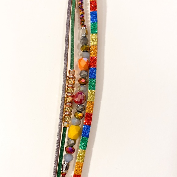 NWT Multi Color Multi-Strand Rhinestone Bracelet - Picture 2 of 4